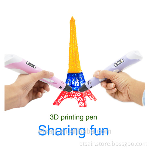 Semi-automatic 3d Printer Pen Filament Arts Printer Home 3D Printer pink